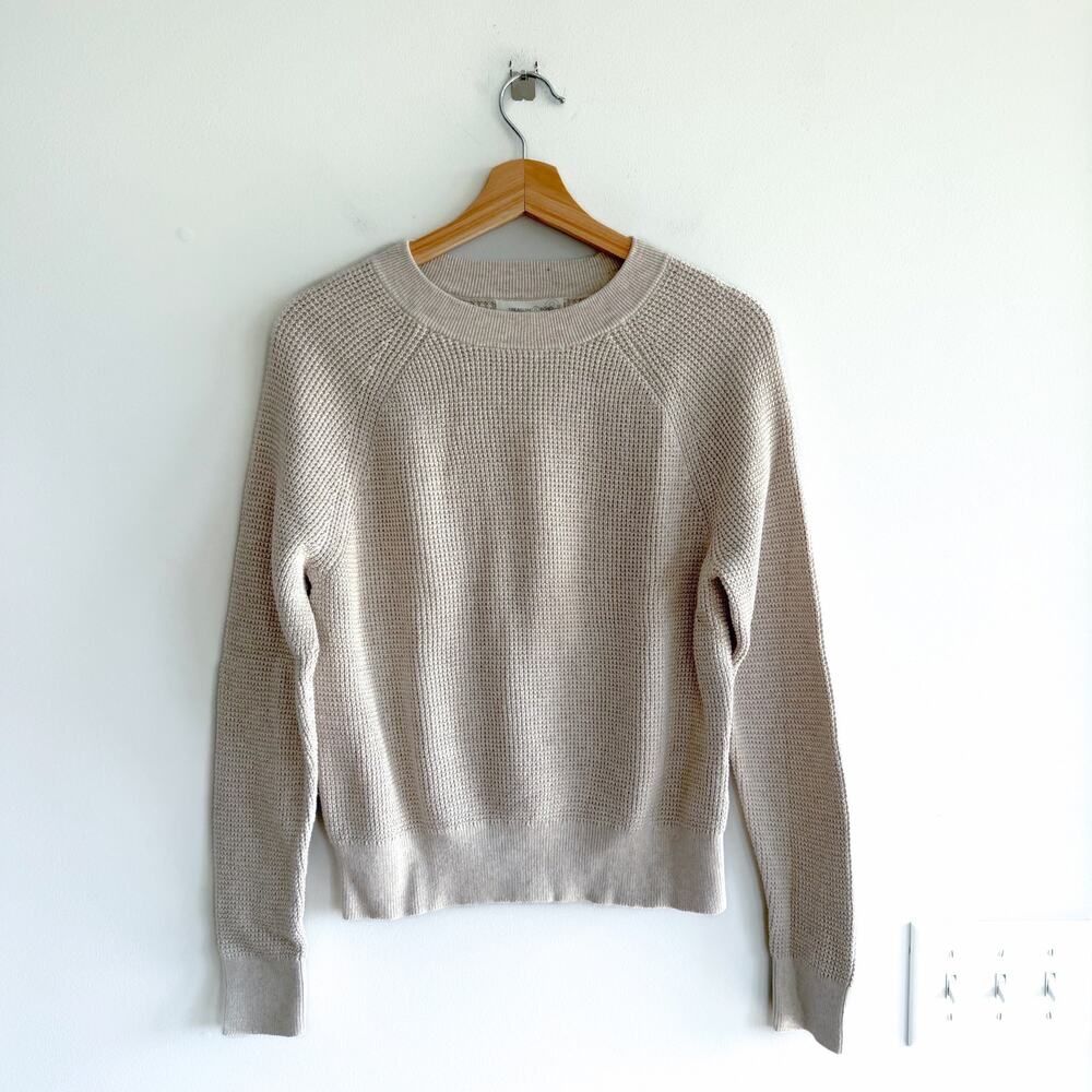 Treasure & Bond Crew Neck Knit Pullover Sweater Beige Oatmeal S NWT - Picture 2 of 9